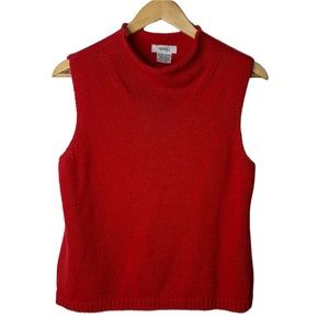 Vintage Red Knit Vest Sz XL